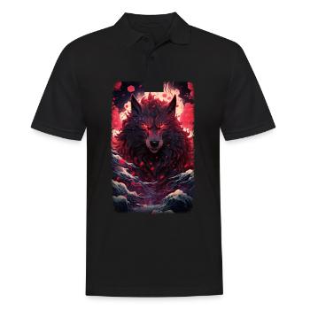 Spirit Wolf Fox Aesthetic Japanese Kitsune - Men's Polo Shirt - black - Front - Kai (181cm)
