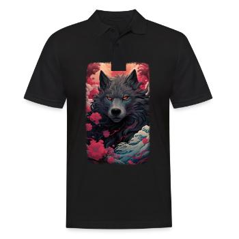 Spirit Wolf Fox Aesthetic Japanese Kitsune - Men's Polo Shirt - black - Front - Kai (181cm)