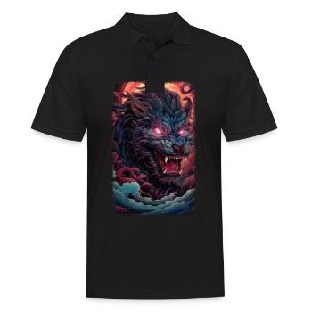 Spirit Wolf Fox Aesthetic Japanese Kitsune - Men's Polo Shirt - black - Front - Kai (181cm)