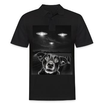 Funny Dogs Selfie In Front Of UFOs Dog UFO - Men's Polo Shirt - black - Front - Kai (181cm)
