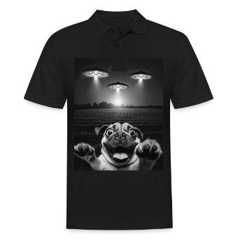 Funny Dogs Selfie In Front Of UFOs Dog UFO - Men's Polo Shirt - black - Front - Kai (181cm)