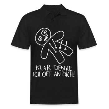 Of course I often think of you voodoo doll misanthrope - Men's Polo Shirt - black - Front - Kai (181cm)