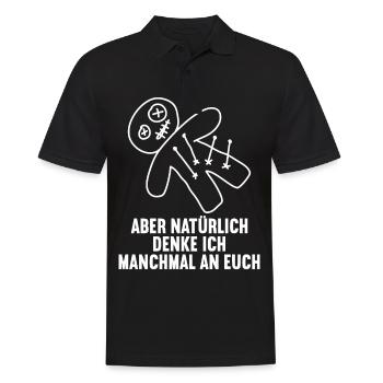 Of course I often think of you voodoo doll misanthrope - Men's Polo Shirt - black - Front - Kai (181cm)