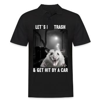 Lets eat Trash and get hit by a Car Opossum Possum - Men's Polo Shirt - black - Front - Kai (181cm)