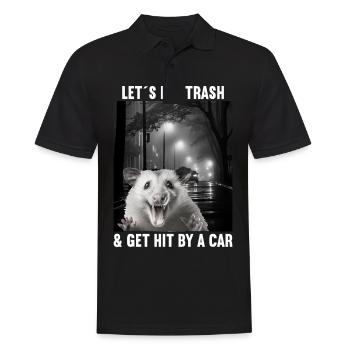 Lets eat Trash and get hit by a Car Opossum Possum - Men's Polo Shirt - black - Front - Kai (181cm)