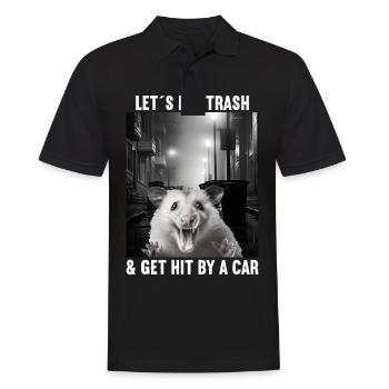 Lets eat Trash and get hit by a Car Opossum Possum - Männer Poloshirt - Schwarz - Vorne - Kai (181cm)