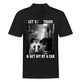 Lets eat Trash and get hit by a Car Opossum Possum - Männer Poloshirt - Schwarz - Vorne - Kai (181cm)