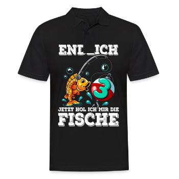 3 Pêche à la ligne d’anniversaire - Polo Homme - noir - Devant - Kai (181cm)