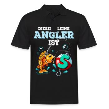 5 Birthday Angler Fishing - Men's Polo Shirt - black - Front - Kai (181cm)