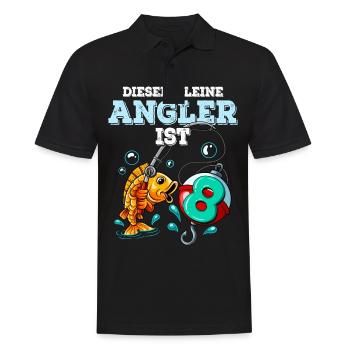 8 Anniversaire Pêcheur à la ligne - Polo Homme - noir - Devant - Kai (181cm)