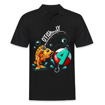4 Anniversaire Pêcheur à la ligne - Polo Homme - noir - Devant - Kai (181cm)