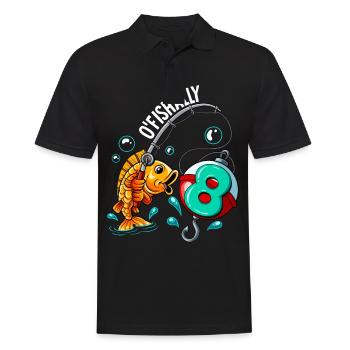 8 Anniversaire Pêcheur à la ligne - Polo Homme - noir - Devant - Kai (181cm)