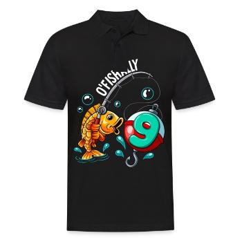9 Birthday Angler Fishing - Men's Polo Shirt - black - Front - Kai (181cm)