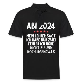 Abitur Junge Mädchen Abi Abitur 2024 - Männer Poloshirt - Schwarz - Vorne - Kai (181cm)