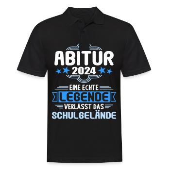Abitur Junge Mädchen Abi Abitur 2024 - Männer Poloshirt - Schwarz - Vorne - Kai (181cm)