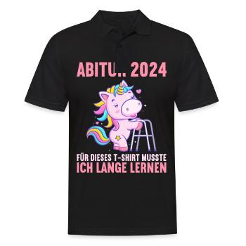 Abitur Junge Mädchen Abi Abitur 2024 - Männer Poloshirt - Schwarz - Vorne - Kai (181cm)