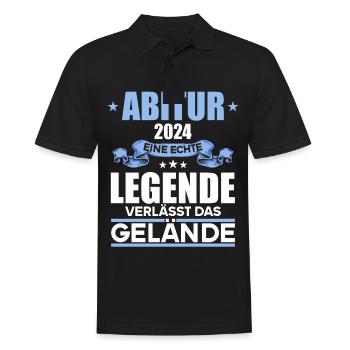 Abitur Junge Mädchen Abi Abitur 2024 - Männer Poloshirt - Schwarz - Vorne - Kai (181cm)