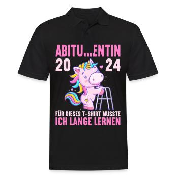 Abitur Junge Mädchen Abi Abitur 2024 - Männer Poloshirt - Schwarz - Vorne - Kai (181cm)