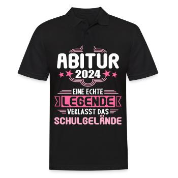 Abitur Junge Mädchen Abi Abitur 2024 - Männer Poloshirt - Schwarz - Vorne - Kai (181cm)