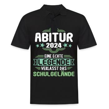 Abitur Junge Mädchen Abi Abitur 2024 - Männer Poloshirt - Schwarz - Vorne - Kai (181cm)