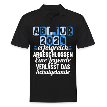 Abitur Junge Mädchen Abi Abitur 2024 - Männer Poloshirt - Schwarz - Vorne - Kai (181cm)