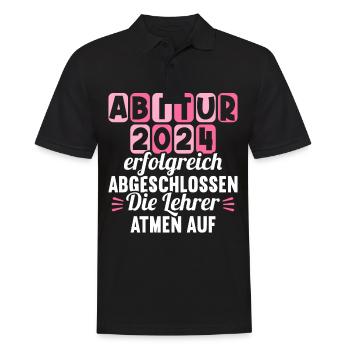 Abitur Junge Mädchen Abi Abitur 2024 - Männer Poloshirt - Schwarz - Vorne - Kai (181cm)