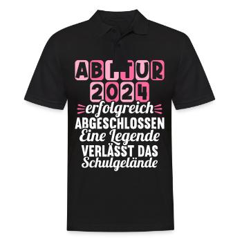 Abitur Junge Mädchen Abi Abitur 2024 - Männer Poloshirt - Schwarz - Vorne - Kai (181cm)