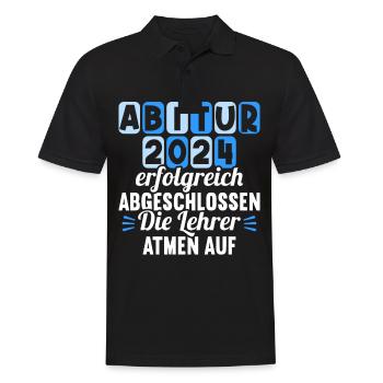 Abitur Junge Mädchen Abi Abitur 2024 - Männer Poloshirt - Schwarz - Vorne - Kai (181cm)