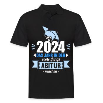 Abitur Junge Mädchen Abi Abitur 2024 - Männer Poloshirt - Schwarz - Vorne - Kai (181cm)