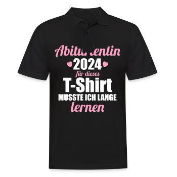 Abitur Junge Mädchen Abi Abitur 2024 - Männer Poloshirt - Schwarz - Vorne - Kai (181cm)