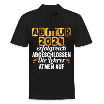 Abitur Junge Mädchen Abi Abitur 2024 - Männer Poloshirt - Schwarz - Vorne - Kai (181cm)