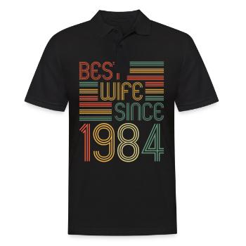 Meilleure épouse depuis 1984 40e anniversaire de mariage - Polo Homme - noir - Devant - Kai (181cm)
