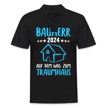 Constructeur 2024 Nous construisons les constructeurs de maisons de nos rêves - Polo Homme - noir - Devant - Kai (181cm)