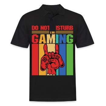 Don't Disturb I'm playing gaming gamers - Men's Polo Shirt - black - Front - Kai (181cm)