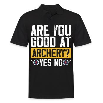 Are you good at archery? Yes No Fun Sports - Men's Polo Shirt - black - Front - Kai (181cm)