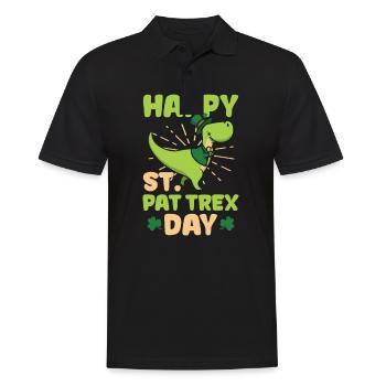 Drôle de Saint-Patrick Joyeux jour de la Saint-Pat T-Rex - Polo Homme - noir - Devant - Kai (181cm)