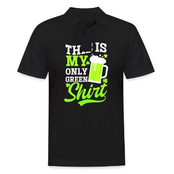 Drôle de St Patricks Day c’est ma seule tenue verte - Polo Homme - noir - Devant - Kai (181cm)