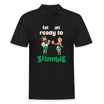 Lustiger St. Patricks Day lässt stolpern - Männer Poloshirt - Schwarz - Vorne - Kai (181cm)
