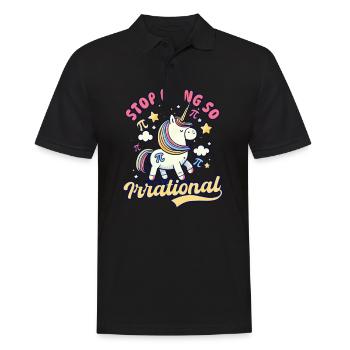 Pi Day Stop Beeing So Irrational Unicorn - Men's Polo Shirt - black - Front - Kai (181cm)