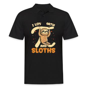 Pi Day I Love Math And Sloths - Men's Polo Shirt - black - Front - Kai (181cm)