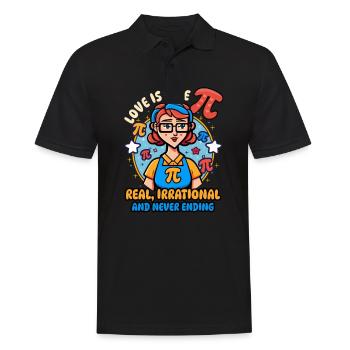 Pi Day Real, Irrational Never Ending - Men's Polo Shirt - black - Front - Kai (181cm)