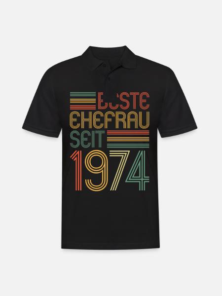 Best wife since 1974 50th wedding anniversary - Men's Polo Shirt - black