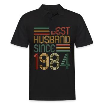 Meilleur mari depuis 1984 40e anniversaire de mariage - Polo Homme - noir - Devant - Kai (181cm)