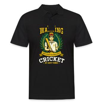 Cricket Player Warning May Talk About - Men's Polo Shirt - black - Front - Kai (181cm)