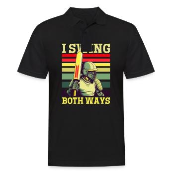 Cricket Player Swing Both Ways - Men's Polo Shirt - black - Front - Kai (181cm)
