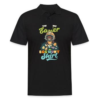 Football Easter Easter Egg Hunt Outfit - Men's Polo Shirt - black - Front - Kai (181cm)