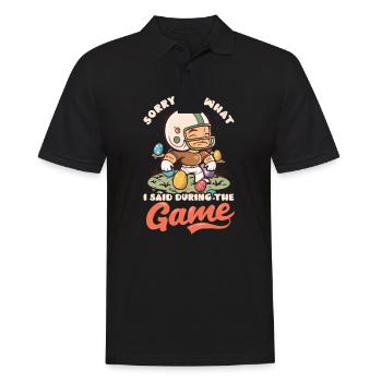 Fußball Ostern Entschuldigung, was während des Spiels gesagt wurde - Männer Poloshirt - Schwarz - Vorne - Kai (181cm)