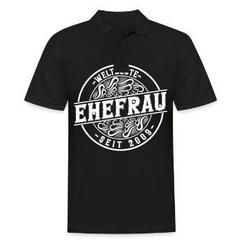 Meilleure épouse depuis 2009 15e anniversaire de mariage - Polo Homme - noir - Devant - Kai (181cm)