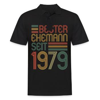 Meilleur mari depuis 1979 45e anniversaire de mariage - Polo Homme - noir - Devant - Kai (181cm)