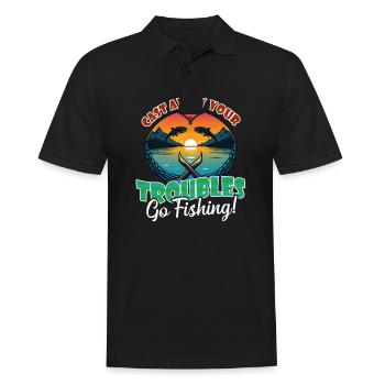 Fisher Fisherman Cast Away Troubles Sunset - Männer Poloshirt - Schwarz - Vorne - Kai (181cm)